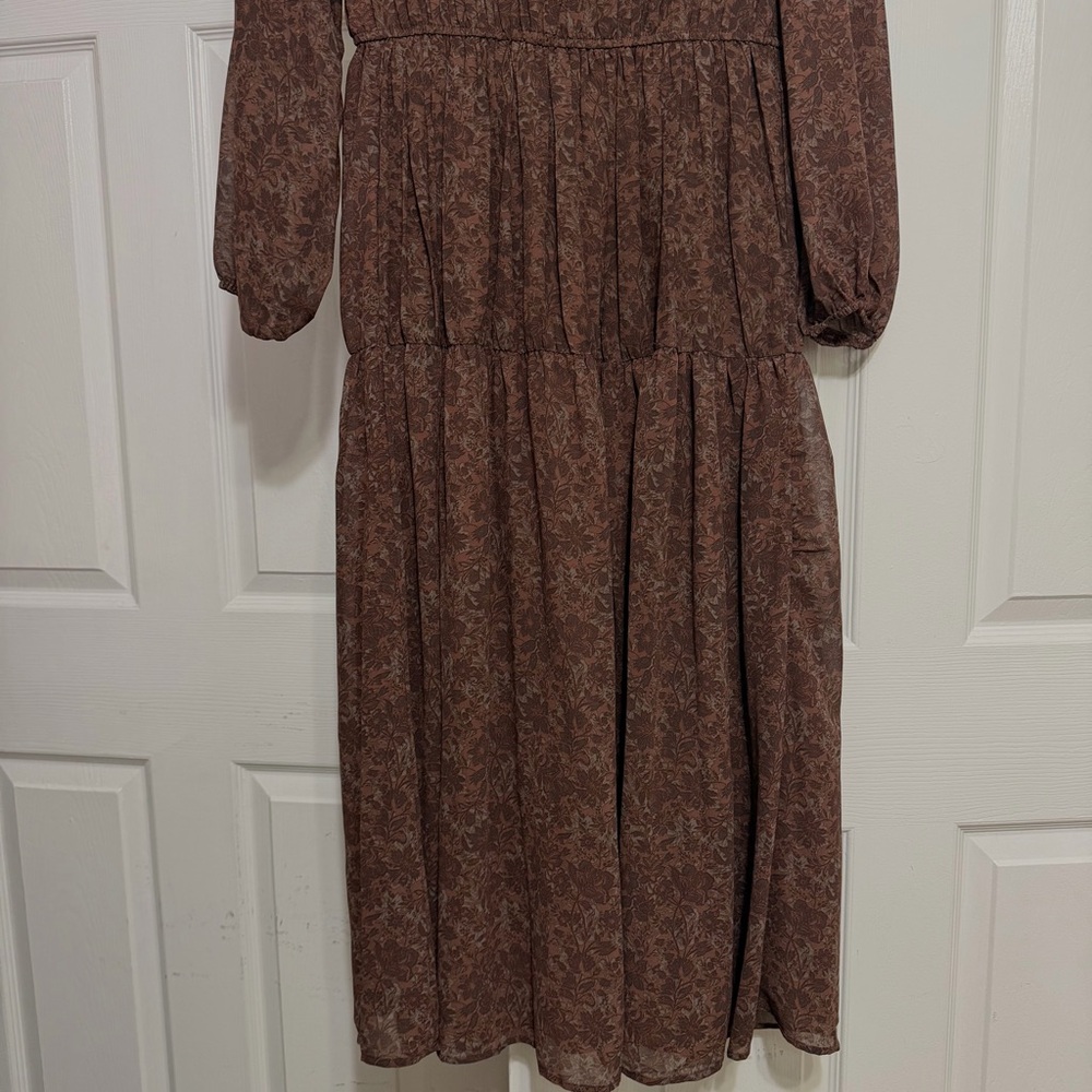 Chic Brown Maxi Dress - Picture 4 of 5